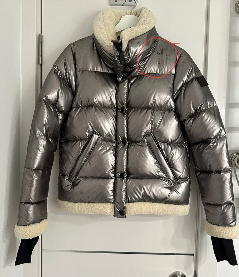 SAM. Chaqueta acolchada Gigi Real Lamb Shearl Ribete Plumón Abrigo metálico - pequeña Foto 4 de 4