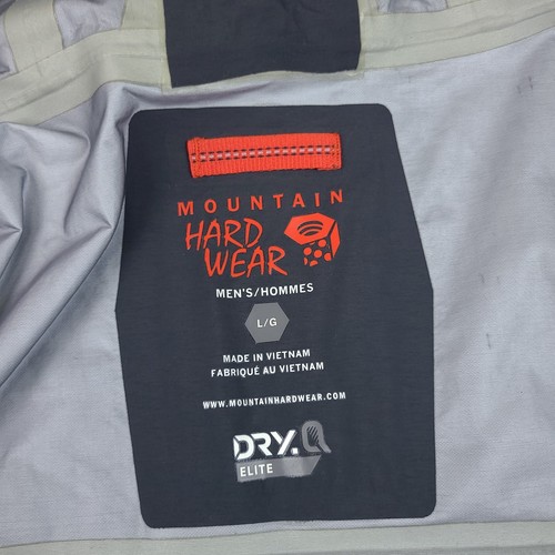 Mountain Hardwear Jacket Mens Large Gray Mixaction Dry Q Elite Full Zip Hooded - Picture 6 of 12