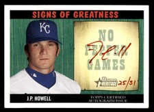 2005 Bowman Heritage Signs of Greatness #SG-JH J.P. Howell Autograph Red Ink /51