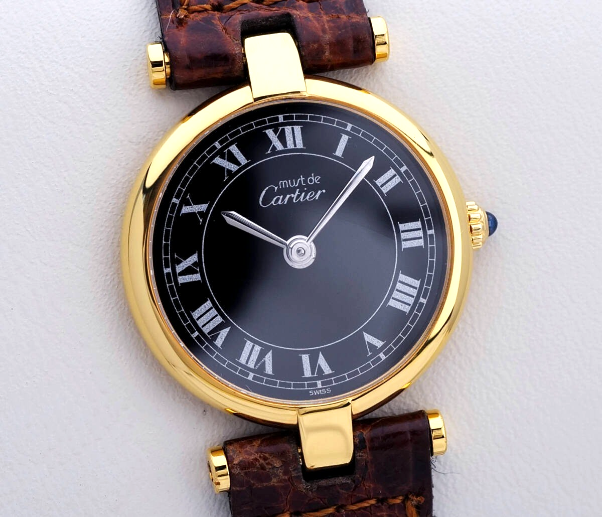 Cartier vandome louis cartier SM カルティエ Cartier Watch Must Vendome Louis Cartier Black Dial SM Women's