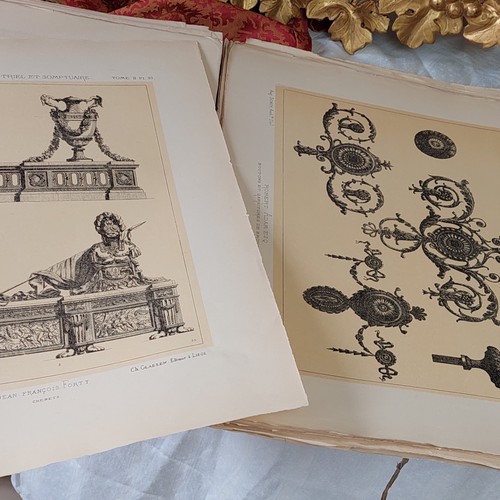 Antike Mappe Die architektoniscg-dekorative Kunst der Zeit Ludwig´s XVI - Bild 15 von 17