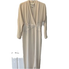 Vintage Cache Cream Colored Evening Gown with Embellishing On Waist, Sz 6