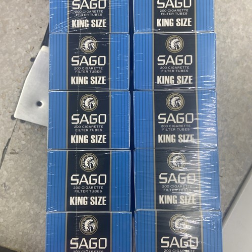 Sago Blue King Size Cigarette Tubes 200 Per Box 10 Boxes, 2000 Tubes Total - Picture 4 of 4