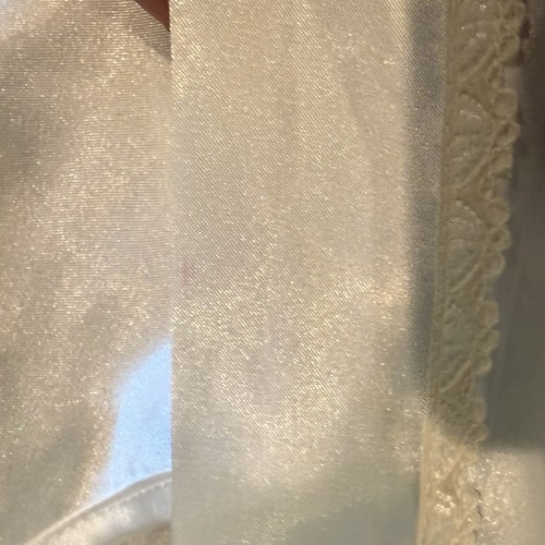 Vintage Ivory Beaded Satin Lace Nightgown Sheer Lace Robe Bridal Set **No Belt S - Picture 19 of 21