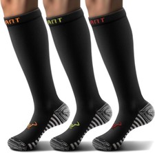 BULLIANT Men Compression Socks 3Pairs-Knee Large-X-Large, 3pairs-black8279