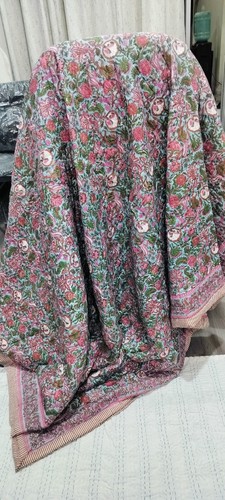 Hand Block Print Jaipuri Razai Quilt 100% Cotton Reversible Quilt Throw Blanket - Picture 8 of 15
