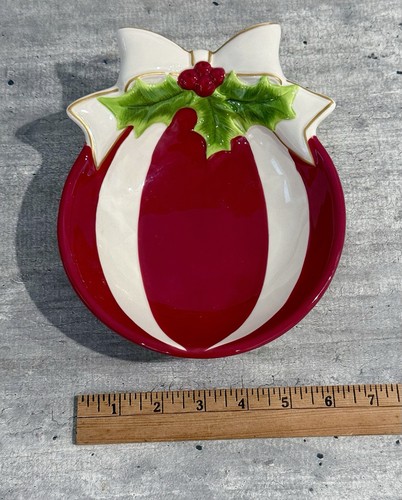 Nikolaus quadratische Stechpalme lustiger Weihnachtsschmuck Bonboniere / Dipschale - Bild 3 von 5