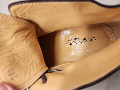 Sergio Rossi Black Suede Oxford Shoes With Black Crepe Rubber Sole Sz 11.5 US - Picture 10 of 10