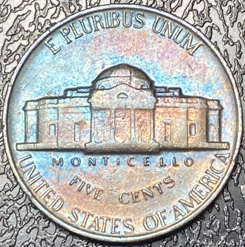 1963-P Jefferson Nickel Beautiful Brilliant Rainbow Toned Coin #12 - Picture 6 of 12