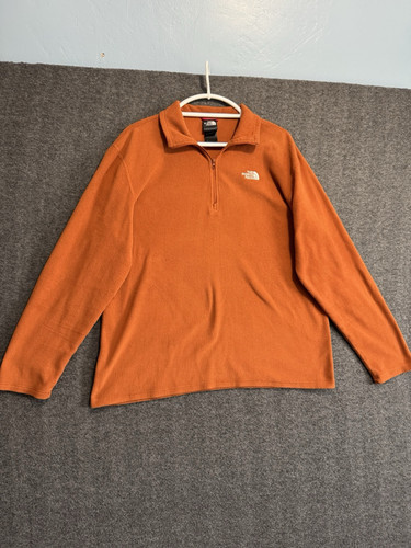 THE North Face 1/4 Zip Polartec Fleece Pullover Jacke Orange Herren Große L - Bild 1 von 10