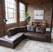 Leather Designer italian Sofa Retro Corner Heals modular swivel chair