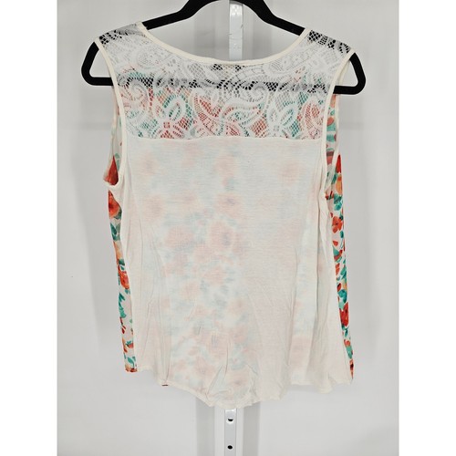 Claudia Richard Women's Multicolor Floral Design Lace Sleeveless Top Size L - Picture 4 of 4