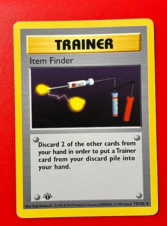 1999 Pokemon Base Set Item Finder 1st Edition Trainer 74/102 LP/NM