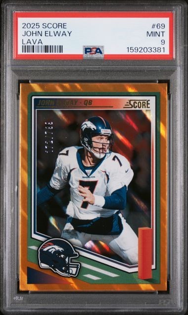 2025 PANINI SCORE #69 JOHN ELWAY "LAVA" PSA 9 CARD 172/799 HIGHEST GRADED 9/4/26
