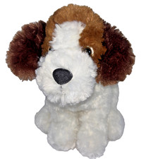 Best Made Toys Plush Two Tone Brown And White Dog Sitting Stuffed Animal Toy 9"