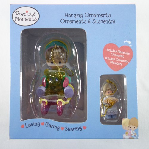 Vintage 2003 Precious Moments Christmas Ornaments Girl Bear on Sled - Picture 7 of 18