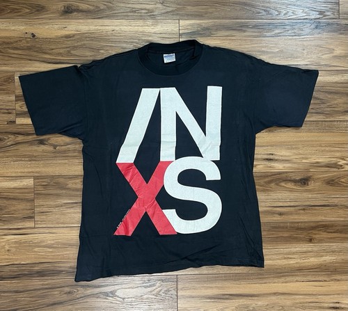 Vintage 90s INXS Tour Single Stitch Black Shirt Brockum Tag Sz XL RARE 1990 - Picture 12 of 12
