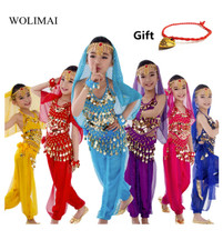 Kids Belly Dance Costume Set Girls Indian Oriental Dance Outfit 6 Colors