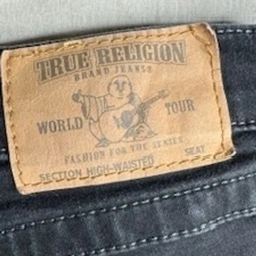 True Religion High Waisted Skinny Jeans size 34 Black - Image 4 of 4