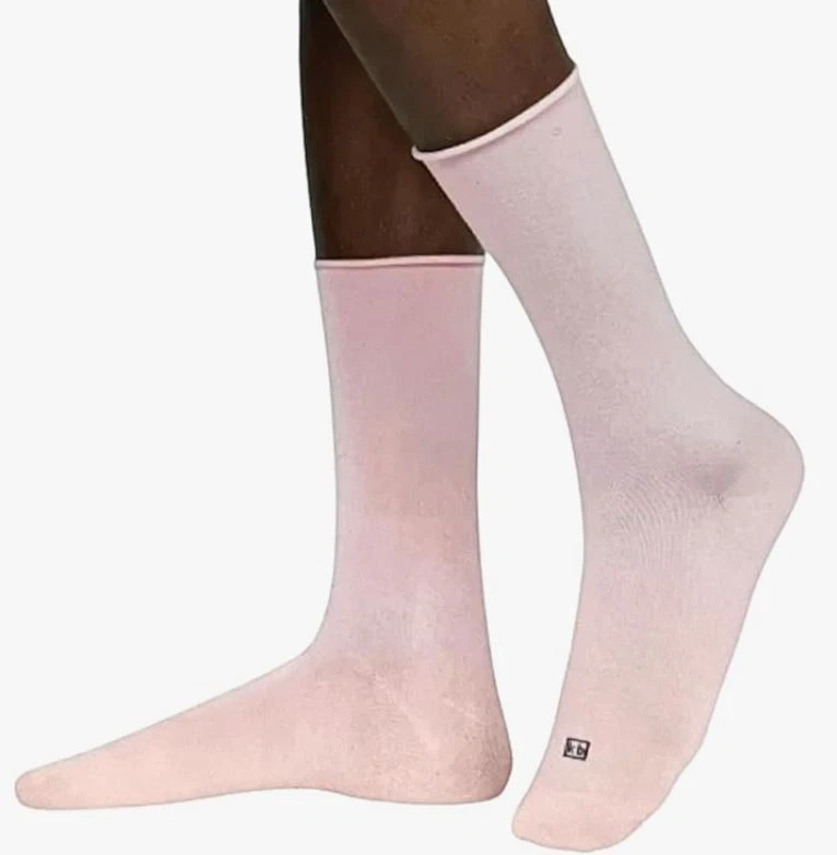 Meias femininas K BELL modal roll top tripulação, 6 pares multicoloridas - tamanho 5,5-10 - Imagem 4 de 4