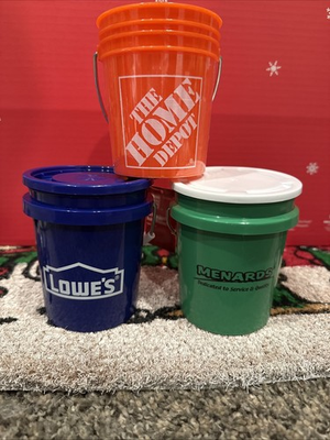 #ad #ad Mini Bucket Home Depot Lowe’s Menards Set Of 3 Ornaments Gift Cards Gifts $22.99