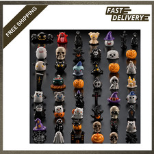Halloween Mini Resin Figurines Set 50 Pieces for Crafts Tiny Miniature