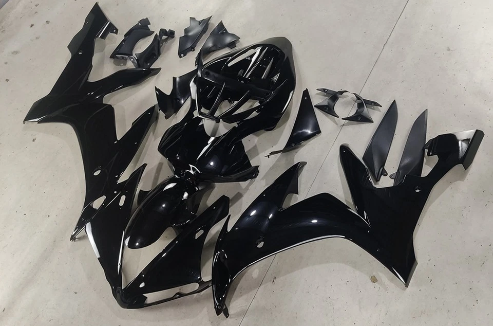 光滑黑色整流罩适合 2004 2005 年 2006 年雅马哈 YZF R1 注射 ABS 车身 — 第 3/4 张图片