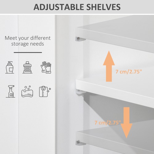 kleankin Bathroom Storage Cabinet with Adjustable Shelf and Removable Drawers - Picture 6 of 11