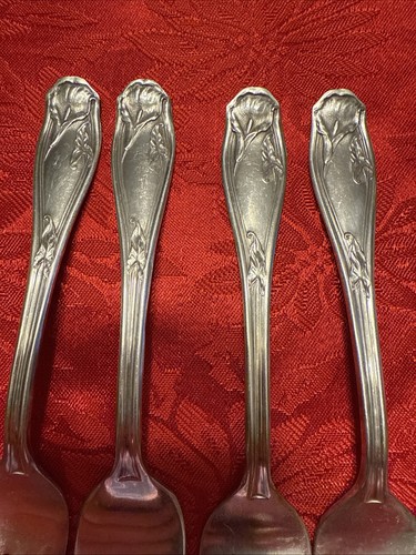 Antique Silver Plate Salad Forks Set Of 4 Pattern: Two (Silverplate) by Purity - Picture 9 of 16