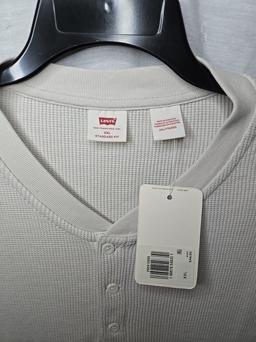 Levi's Standard Fit, Waffel Henley Thermo Langarm Hemd, Gr. XXL, weiß, Neu mit Etikett - Bild 4 von 9