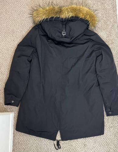 Cole Haan Men’s Black Parka Jacket XL Faux Fur Hood Down Fill Winter Coat - Picture 12 of 16
