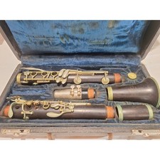 Vintage H Bettoney Columbia Model Wood Clarinet #6679 Boston w Case Mouthpiece