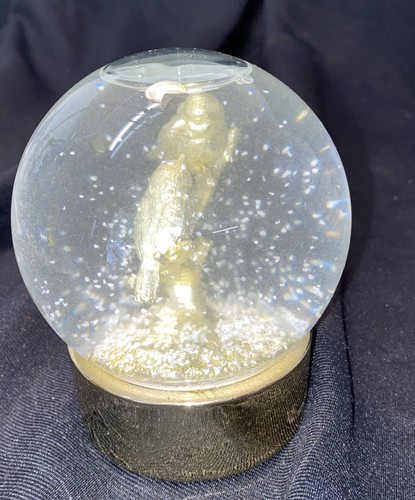 Pottery Barn Snow Globe Gold Love Birds Christmas 4.5” - Picture 7 of 8