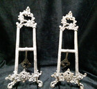 2 Easels 15.5" Tall Ornate Brass Stands For Photos, Art or Books  Made In India