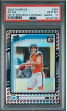 2024 PANINI DONRUSS BO NIX  #369 OPTIC PREVIEW-FOOTBALL EMOJI - PSA 10 💎 🔥🔥