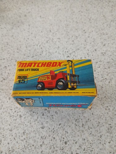 MATCHBOX SUPERFAST 15 FORK LIFT TRUCK RED. GENUINE BOX ONLY