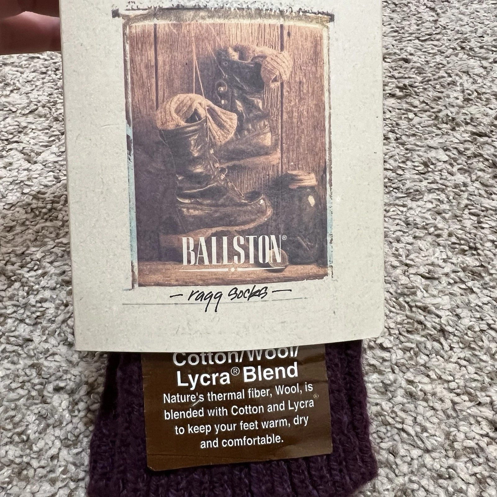 Ballston Ragg Socks in Purple Size Medium Made in USA