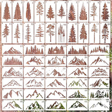 Mountain Stencils for Painting on Wood Burning Patterns Pine Tree Stencils Natur
