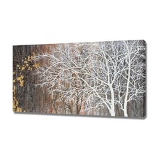 Tree Canvas Wall Art for Bedroom Hand Painted Grey and White Landscape Pictur...