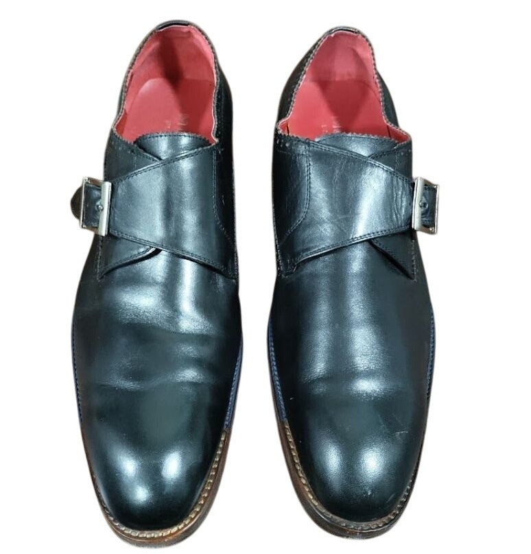 Moretti Black Label Leather Monk Strap Loafer Dress Shoes  display picture 3