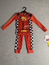 Disney Pixar Cars Lightning McQueen 2-Piece Pajama Set Toddler Red Checkered