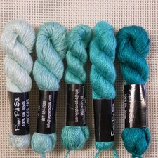 Planet Earth Pepper Pot single strand silk collection Malachite greens blue