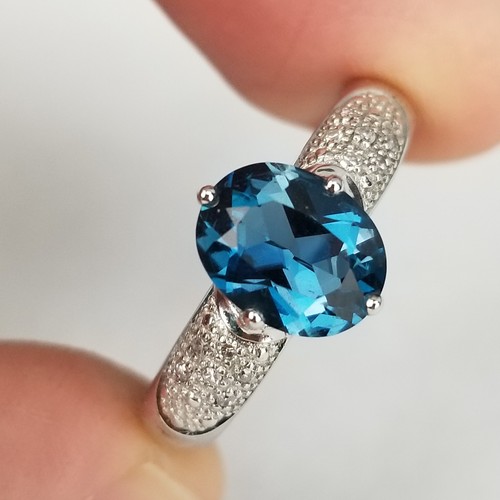 gr 9 sterling ring damen STERLINGSILBER & BLAUER SAPHIR 925 Nachlassverkauf - Bild 3 von 8