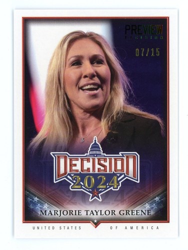 Decision 2024 #PG17 Marjorie Taylor Greene Political Gems Rare Rainbow Foil /15