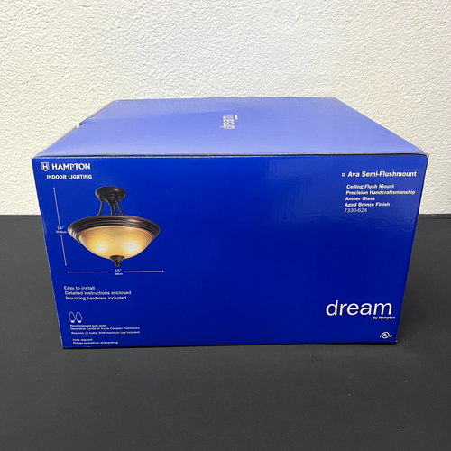 Hampton Ava Halb-Unterputz-Innenleuchte - gealterte Bronze - Bild 3 von 9