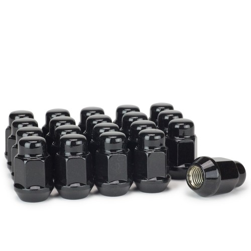 20 Lug Nuts Bulge Acorn 12x1.5 Black 3/4 Hex - Picture 1 of 3