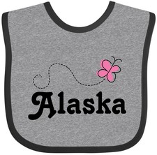 Inktastic Alaska Butterfly Baby Bib State Clothing Infant