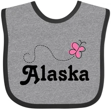Inktastic Alaska Butterfly Baby Bib State Clothing Infant