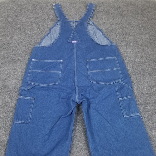 Big Smith Denim Latzhose Reißverschluss Fly Herren Größe 42 x 32 blau Zimmermann Baumwolle - Bild 3 von 15