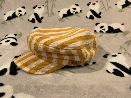 Classic Yellow Striped Greek Fisherman Fitted Hat Cap Unisex Newsboy - Picture 1 of 10